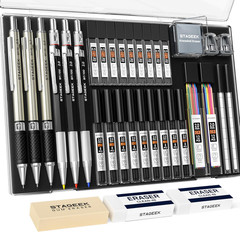 Mechanical Pencil Set with Case 34 Count, Drawing Pencils 0.5, 0.7, 0.9MM & 3PCS