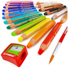 18-Color Watercolour Pencils Set with Sharpener