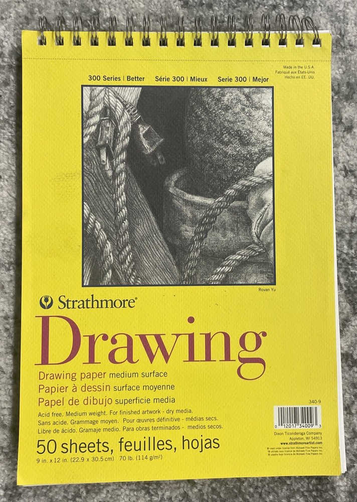 Strathmore Medium Drawing Spiral Paper Pad 9″X12″-49 & 46 Sheets, Strathmore