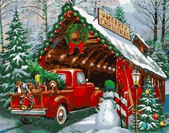 Eiazuiks Christmas Paint by Number for Adults. Truck 16″ x 20″, MT4199