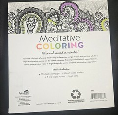 Spice Box Meditative Coloring Art Book 50 Pg 10 Markers/5 Gel Hard Cover OpenBox