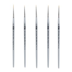 ZEM Brush Golden Taklon Mini Detail Brush Set Liner 20/0, Mini Liners 20/0, 10/0