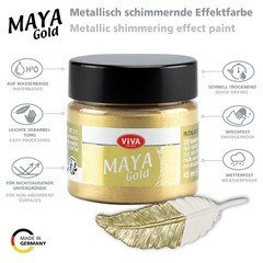 Metallic Acrylic Paint – 1.52 Fl Oz Gold for Wood, Glass, Porcelain Projects
