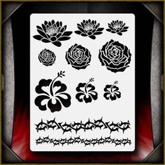 Flowers & Thorns Airbrush Stencil Template Airsick