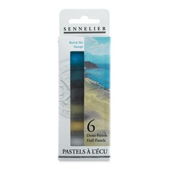 6 Stick Extra-Soft Half Pastel Set, Seaside Colors, Drawing, Art Supplies,Artist