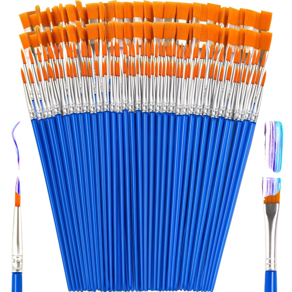Small Paint Brushes Bulk, 160 Pcs Flat Tip Round Acrylic Paint Brushes for Cl…