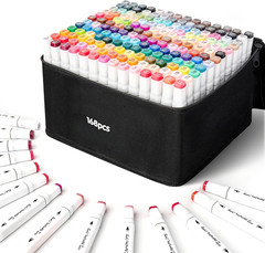 168 Colors Alcohol Markers Set Dual Tip Fine & Chisel Professional Art Marker