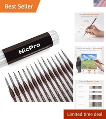 Travel-Friendly Miniature Painting Brush Set: 15 PC Detail Kit with Velvet Case