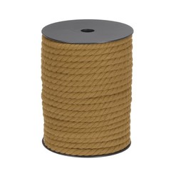 Cotton Rope 3 Strand Twisted Braided Rope Brown 8mm Dia