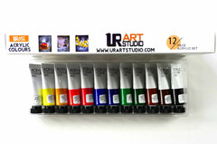 Acrylic Paint Set – 12 Non-Toxic, Bold Colors (22ml Tubes) – for multi surface