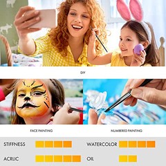 ARTIFY 12 PCS Watercolor Brushes Set, Synthetic Paint Brushes for Black-new