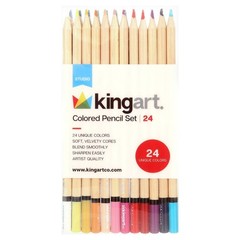 Soft Core Colored Pencils Set 24 Unique Vibrant Colors for Artists Kids Adults
