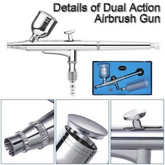 0.3mm Dual Action Airbrush Kit, 3 Cups, Portable Makeup & Craft Airbrush