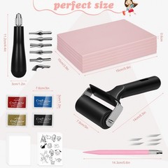 47 Pcs Block Printing Starter Tool Kit Includes Rubber Blocks,Carving Tools, …