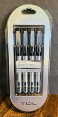 TUL Black Pens Pack of 4 Quick Drying Smooth Writing Instruments – Free Shipping