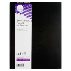 Sketchbook 8.5 x 11 Inches 110 Sheets 100gsm Soft White Paper Black