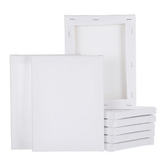 8 Pcs Stretched Canvas, 6×8″ Artist Boards 4/5″ Profile Cotton Panels,White