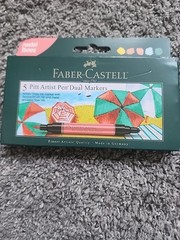 Faber-Castell Pitt Artist Pen Dual Markers Pastel Tones, 5ct