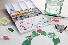 Schmincke – AKADEMIE Watercolor Paint Box, Full Assortment 24 X 1/1 Pans, 75 425
