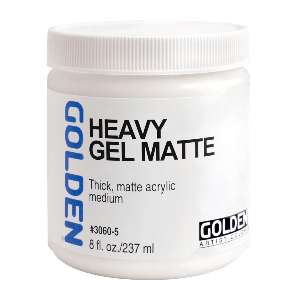 Heavy Gel Matte by GOLDEN, 8 fl. oz. Jar, Professional Acrylic Gel Medium, Se…
