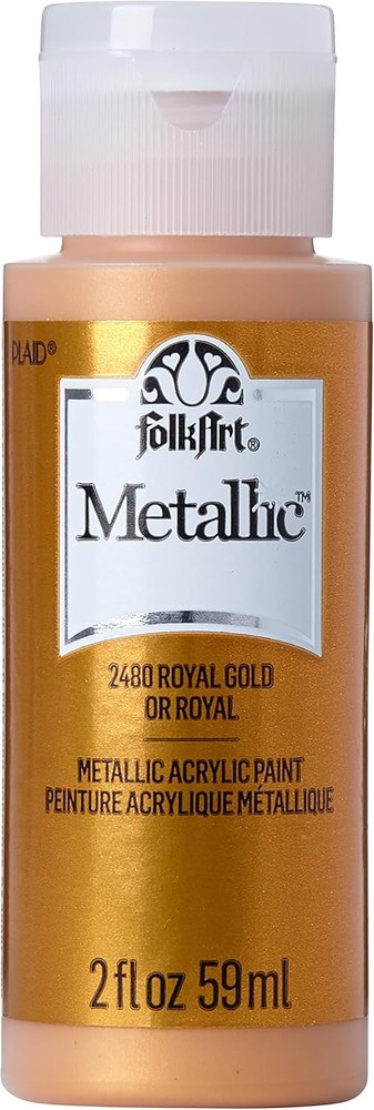 FolkArt Metallic Acrylic Paint in Assorted 2 Fl Oz (Pack of 1), Royal Gold