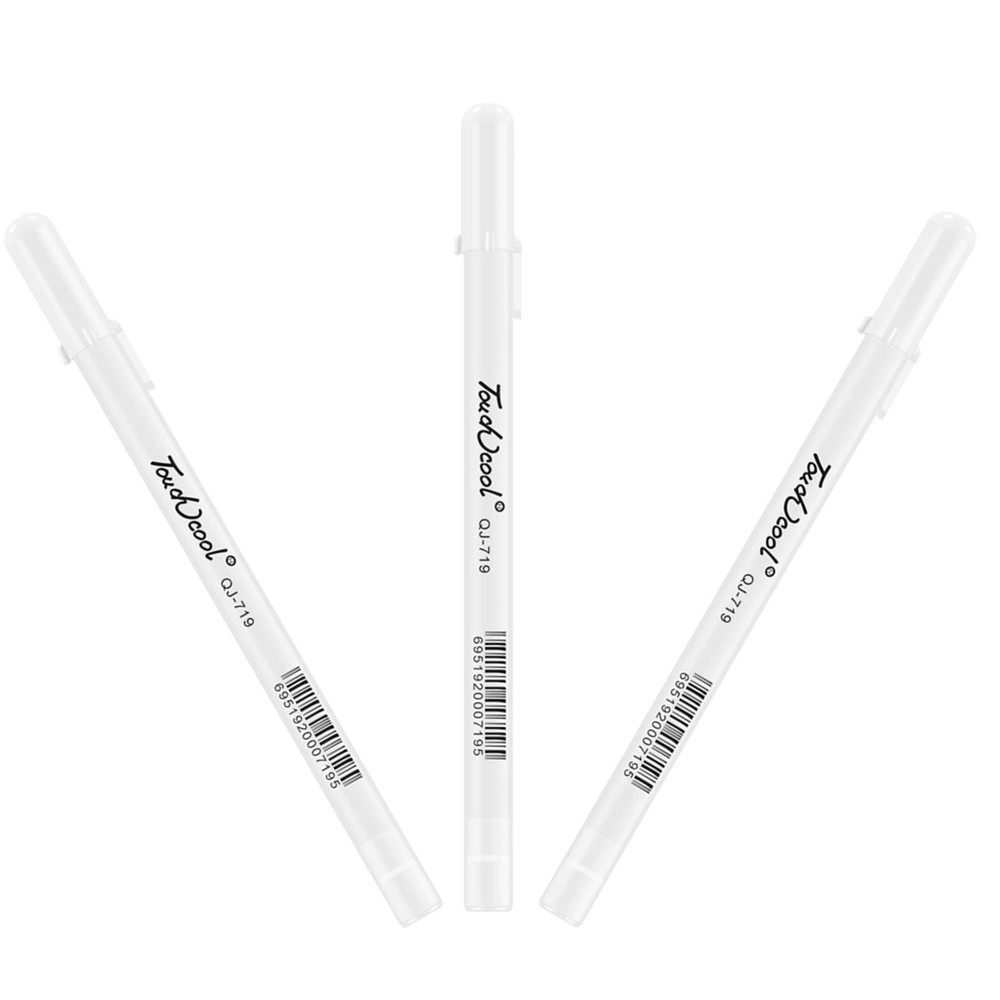 3Pcs 0.8mm White Ink Marker Pen Fine Tip Writing Drawing Sketching Painting Tool