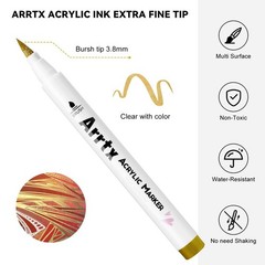 Acrylic Paint Pens, 10 Pack Brush Tip White Paint Markers Metallic for Rock F…