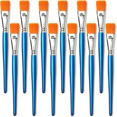 1 inch Flat Paint Brushes for Acrylic Painting,12 Pieces Large Synthetic Pain…