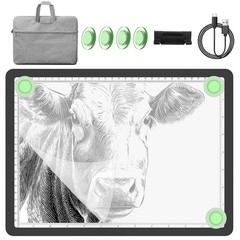 YINGWOND 9000LUX A4 Rechargeable Tracing Light Box with Padded Case,Wireless …