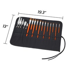 Black Paint Brush Holder Roll Up Case Storage Artist Acrylic Oil 30 Slots