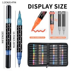 96 Colors Glitter Brush Markers,48 Pack Dual Tip Brush Glitter Marker for Doo