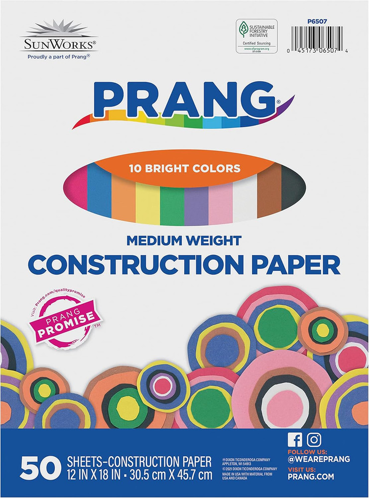 papel construccion 10 colores surtidos 12 x 18 pulgadas 50 hojas para artesania