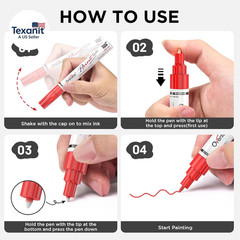 Fine Tip Oil-Based Paint Marker Pen – 8 Colors 0.9Mm Fine Nib Permanent Markers,