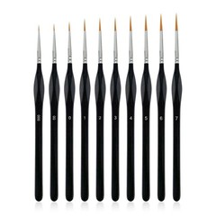 10 Pack Miniature Detail Paint Brushes Kit Tiny Paint Brushes Set for Watercolor