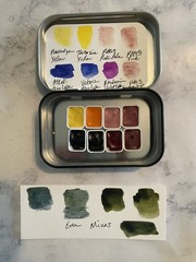 Kusakabe Single Pigment Artist Watercolor Quarter Pan Sample Set Of 8 Colors