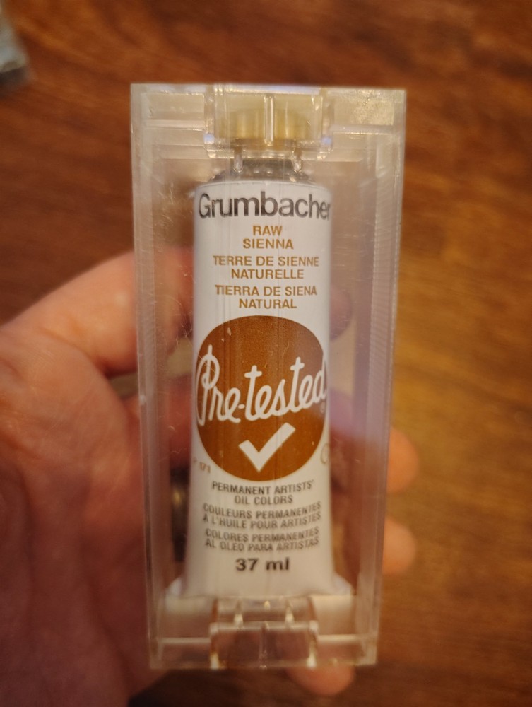 Grumbacher Raw Sienna GENUINE- VINTAGE oil paint 37 ml Pre tested