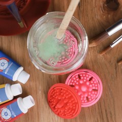 Paint Puck Brush Cleaner (3-Pack, Pink) – Reusable Silicone Small, Pink
