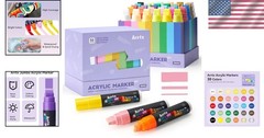 Vibrant 30pc Jumbo Acrylic Paint Pens: 15mm Felt Tip, Ergonomic Grip, DIY Crafts