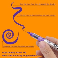 Watercolor Brush Pens Assorted Colors Water Painting Markers Art 24 PCS