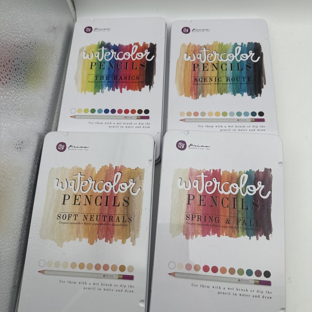 Prima Watercolor Pencils Soft Neutrals Spring fall, basic, Scenic Route 4 kits