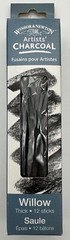 Charcoal Sticks Artists Willow Charcoal – Winsor & Newton – 12 Pack