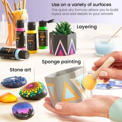Craft Acrylic Paint, 2 ounce Bottles, Water-Based, Matte Finish Paints, Art S…