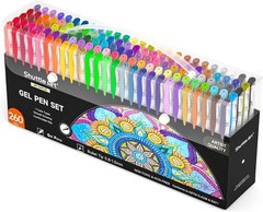 260 Pack Gel Pens Set, 130 Colors with 130 Refills