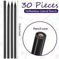 Meanplan 30 Pcs Rainbow Colored Pencils School Supplies Kit for Adult Kids 7 Col