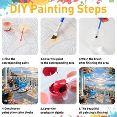 Landscape Paint by Numbers for Adult, Paint by Numbers Kit for Adults Beginne…