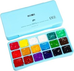 HIMI Gouache Paint Set, Jelly Cup 18 Vibrant Colors(30ml/Pcs)(BLUE) – BRAND New
