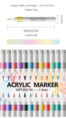 12 Colours Acrylic Paint Pens for Rock Painting Wood Ceramic Fabric Metal Canvas
