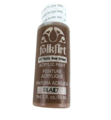 FolkArt Acrylic Paint 417 TEDDY BEAR BROWN 59ml Bottle Quality PLAID Made in USA