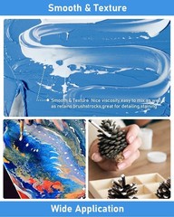 White Large Acrylic Paint Set 69 oz, 2040 ml Rich Art Painting Supplies Non T…