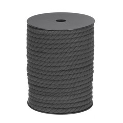 Cotton Rope 3 Strand Twisted Braided Rope Dark gray 8mm Dia